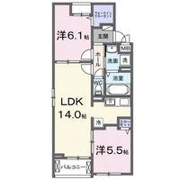 広島県福山市木之庄町3(アパート)の賃貸物件の間取り