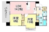 福岡県北九州市小倉北区砂津3(マンション)の賃貸物件の間取り