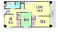 兵庫県神戸市垂水区霞ケ丘6(マンション)の賃貸物件の間取り