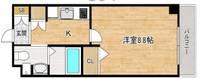 大阪府大阪市中央区松屋町(マンション)の賃貸物件の間取り