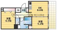 大阪府大阪市北区豊崎4(マンション)の賃貸物件の間取り