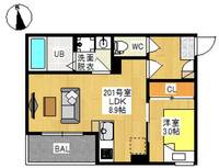 岡山県岡山市北区十日市中町(アパート)の賃貸物件の間取り