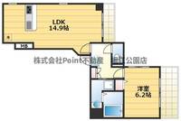 大阪府大阪市北区同心2(マンション)の賃貸物件の間取り
