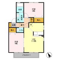 栃木県宇都宮市西川田町(アパート)の賃貸物件の間取り