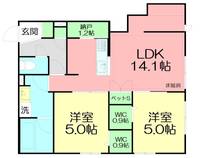 神奈川県茅ヶ崎市中海岸1(マンション)の賃貸物件の間取り