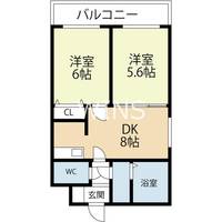 福岡県福岡市中央区黒門(マンション)の賃貸物件の間取り