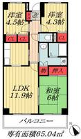 千葉県市川市日之出(マンション)の賃貸物件の間取り