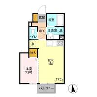 栃木県宇都宮市鶴田町(アパート)の賃貸物件の間取り