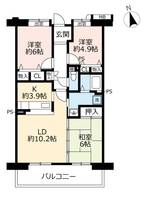 URアーバンラフレ虹ヶ丘南の間取り