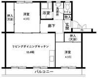 兵庫県三木市志染町西自由が丘2(マンション)の賃貸物件の間取り