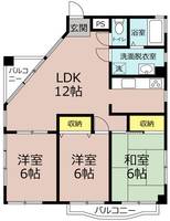 神奈川県平塚市立野町(マンション)の賃貸物件の間取り