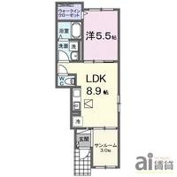 埼玉県所沢市大字荒幡(アパート)の賃貸物件の間取り