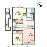 熊本県上益城郡益城町大字惣領(アパート)の賃貸物件の間取り
