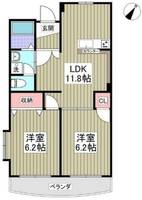 東京都目黒区柿の木坂2(マンション)の賃貸物件の間取り