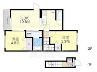京都府久世郡久御山町佐古内屋敷(アパート)の賃貸物件の間取り