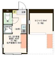 東京都新宿区中井2(アパート)の賃貸物件の間取り