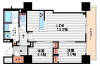 大阪府大阪市中央区東心斎橋1(マンション)の賃貸物件の間取り