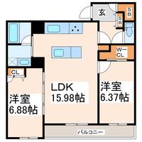 シャーメゾン健軍Eastの間取り