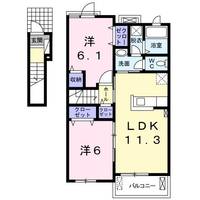 茨城県小美玉市羽鳥(アパート)の賃貸物件の間取り
