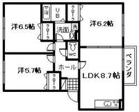 ラ・プリミエール城東 B棟の間取り