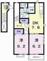 群馬県桐生市広沢町2(アパート)の賃貸物件の間取り
