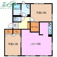 ナディア長折 B棟の間取り