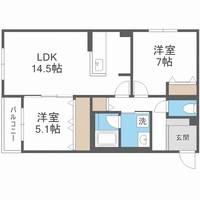 8 3W2(a) HACHI SAN WEST NYの間取り