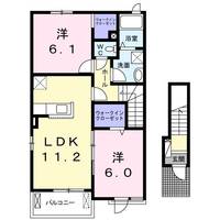栃木県栃木市大宮町(アパート)の賃貸物件の間取り