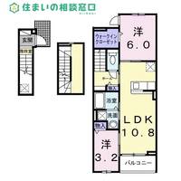 愛知県岡崎市蓑川町字山ノ田(アパート)の賃貸物件の間取り