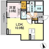 広島県福山市曙町1(アパート)の賃貸物件の間取り