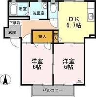 岐阜県岐阜市西荘1(アパート)の賃貸物件の間取り