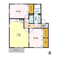 茨城県稲敷郡阿見町中央5(アパート)の賃貸物件の間取り