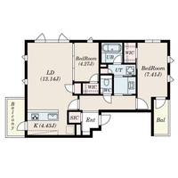 福岡県福岡市中央区平尾3(マンション)の賃貸物件の間取り