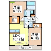 ライジングサン西宮Aの間取り