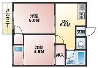 大阪府大阪市東淀川区大道南2(マンション)の賃貸物件の間取り
