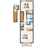 アヴニールI、II、III(菊陽町花立)の間取り