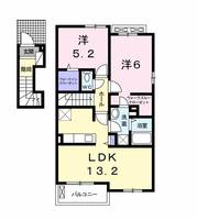 岐阜県各務原市鵜沼朝日町3(アパート)の賃貸物件の間取り