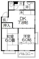 埼玉県さいたま市緑区東浦和6(アパート)の賃貸物件の間取り