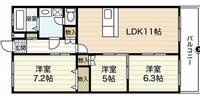 岡山県岡山市北区西長瀬(マンション)の賃貸物件の間取り