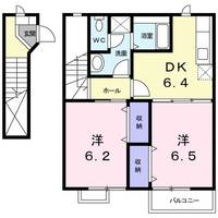 滋賀県近江八幡市西本郷町東の賃貸アパートの間取り