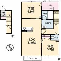 シャーメゾン セルディーナの間取り