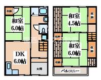 大阪府東大阪市吉田6(一戸建)の賃貸物件の間取り