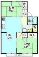 パレーシャルくさのBの間取り