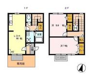 静岡県袋井市春岡(一戸建)の賃貸物件の間取り