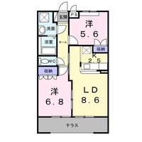 福島県いわき市泉もえぎ台3(アパート)の賃貸物件の間取り