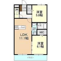 栃木県宇都宮市平出町(マンション)の賃貸物件の間取り