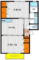 東京都東大和市上北台1(アパート)の賃貸物件の間取り