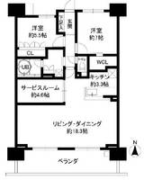 群馬県高崎市九蔵町(マンション)の賃貸物件の間取り