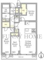 東京都目黒区中根1(マンション)の賃貸物件の間取り