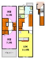 茨城県結城市新福寺2(アパート)の賃貸物件の間取り